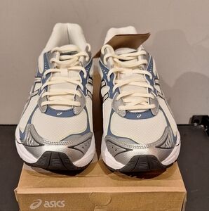 Asics Cream and Blue Sneakers